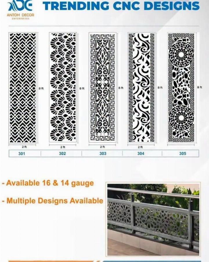 CNC Laser-Cut Panels 2 ft × 8 ft (Designs 301–305) — photo 2