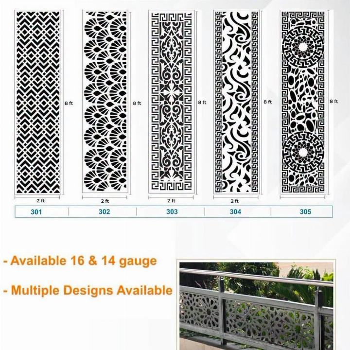 CNC Laser-Cut Panels 2 ft × 8 ft (Designs 301–305)